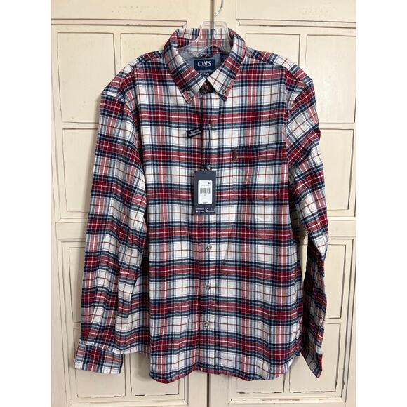 NWT Chaps mens size large plaid flannel shirt - Picture 1 of 3